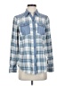 Cato 100% Cotton Plaid Blue Long Sleeve Button-Down Shirt Size S - photo 1