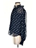 Ann Taylor LOFT 100% Polyester Polka Dots Blue Long Sleeve Blouse Size S - photo 5