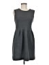 Ann Taylor LOFT 100% Polyester Chevron-herringbone Gray Casual Dress Size 8 - photo 1