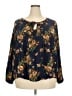 Suzanne Betro 100% Rayon Blue Long Sleeve Blouse Size 4X - photo 1