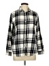 Old Navy 100% Cotton Plaid Gray Long Sleeve Button-Down Shirt Size L - photo 1