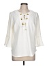 Trina Turk 100% Polyester Ivory 3/4 Sleeve Blouse Size L - photo 1