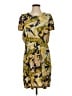 Cotélac 100% Polyester Print Yellow Casual Dress Size Sm (1) - photo 1