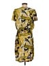 Cotélac 100% Polyester Print Yellow Casual Dress Size Sm (1) - photo 2