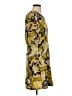 Cotélac 100% Polyester Print Yellow Casual Dress Size Sm (1) - photo 4