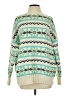 American Eagle Outfitters Print Green Pullover Sweater Size XS - photo 1