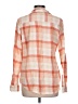 Love Stitch 100% Spandex Plaid Orange Long Sleeve Button-Down Shirt Size L - photo 2