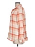 Love Stitch 100% Spandex Plaid Orange Long Sleeve Button-Down Shirt Size L - photo 5