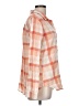 Love Stitch 100% Spandex Plaid Orange Long Sleeve Button-Down Shirt Size L - photo 4