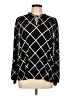 Calvin Klein Argyle Black Long Sleeve Blouse Size L - photo 1