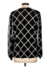 Calvin Klein Argyle Black Long Sleeve Blouse Size L - photo 2