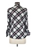 Passport 100% Polyester Plaid Gray Long Sleeve Blouse Size M - photo 2