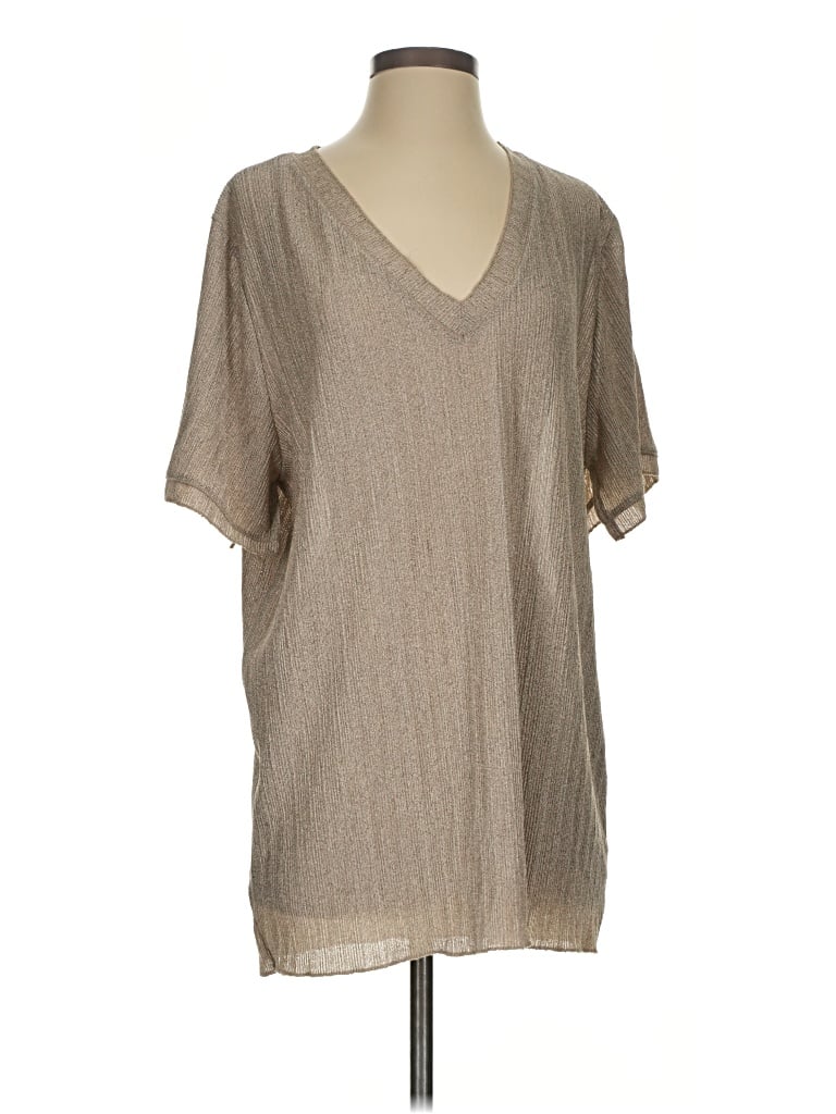 Pre-owned Zara Short Sleeve Blouse In Brown