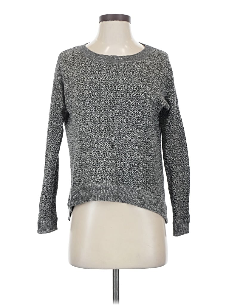 Pre-owned Theory Long Sleeve Top Gray Crew Neck Tops