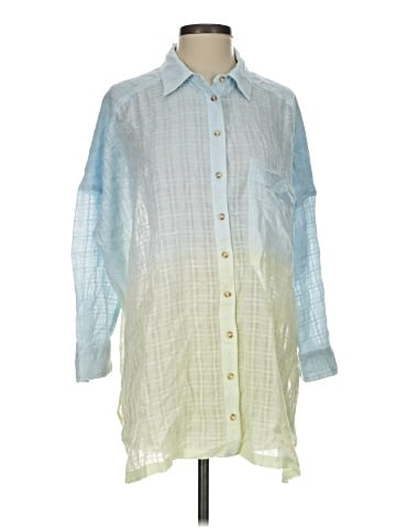 Pilcro 3/4 Sleeve Button-Down Shirt (view 1)