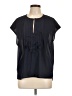J.Crew 100% Polyester Black Short Sleeve Blouse Size 10 - photo 1