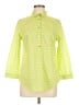 Lands' End 100% Baumwolle Print Yellow 3/4 Sleeve Button-Down Shirt Size 6 - photo 1