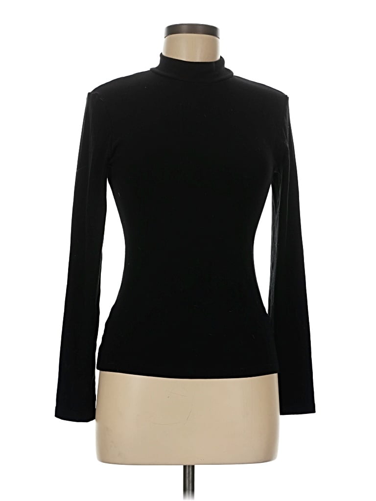 Pre-owned Mangopop Collection Long Sleeve Turtleneck In Black