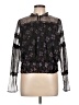 Calligraphie 100% Polyester Black Long Sleeve Blouse Size L - photo 1