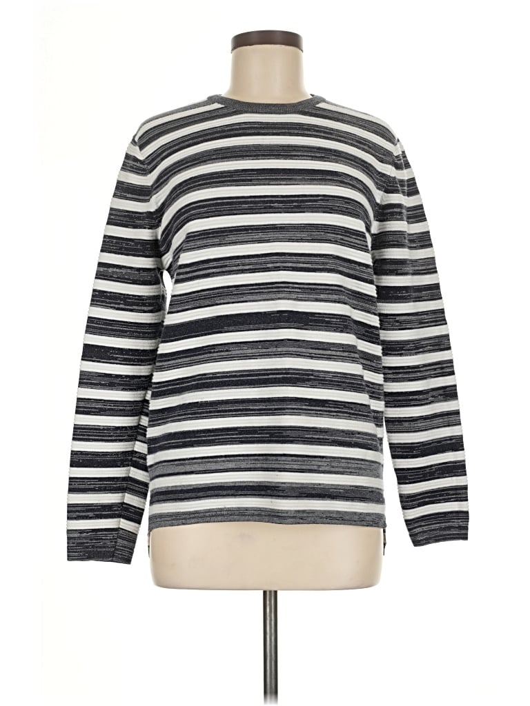 Pre-owned Talbots Outlet Long Sleeve Top Gray Crew Neck Tops