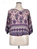 verse 100% Rayon Purple 3/4 Sleeve Blouse Size XL - photo 1