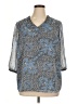 Coldwater Creek 100% Polyester Paisley Blue 3/4 Sleeve Blouse Size XL - photo 1