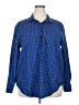Gap 100% Cotton Plaid Blue Long Sleeve Button-Down Shirt Size XXL - photo 1