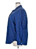 Gap 100% Cotton Plaid Blue Long Sleeve Button-Down Shirt Size XXL - photo 5