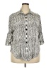 Assorted Brands 100% Rayon Stripes Silver 3/4 Sleeve Button-Down Shirt Size XXL - photo 1