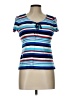 Chaps 100% Cotton Blue Short Sleeve Top Size L (petite) - photo 1