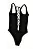 Psycho Bunny Solid Black One Piece Swimsuit Size S - photo 1