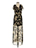 Lily White 100% Polyester Floral Black Casual Dress Size S - photo 2