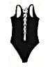 Psycho Bunny Solid Black One Piece Swimsuit Size S - photo 2
