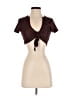 Shein Brown Short Sleeve Top Size 2 - photo 1