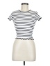 Popular 21 Stripes Ivory Short Sleeve Turtleneck Size M - photo 1