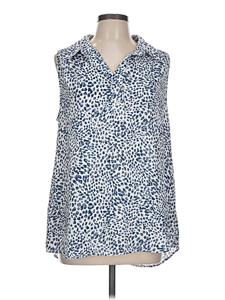 Pre-owned Cabi Sleeveless Blouse In Blue