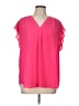 Cynthia Steffe 100% Polyester Pink Short Sleeve Blouse Size L - photo 1