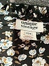 Unique Vintage 100% Polyester Floral Black 3/4 Sleeve Blouse Size XS - photo 7