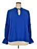 ELOQUII 100% Polyester Blue 3/4 Sleeve Blouse Size 18 - photo 1