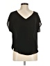 Lush 100% Polyester Black Short Sleeve Blouse Size M - photo 1