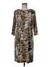 Chico's Animal Print Brown Casual Dress Size Med (1) - photo 1