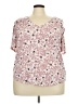 Adrienne Vittadini Pink Short Sleeve Blouse Size 3X - photo 1