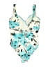 Croft & Barrow Floral Blue One Piece Swimsuit Size S - photo 2