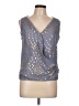 Love Moschino Silver Blue Sleeveless Silk Top Size 8 - photo 1