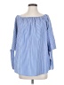 Stem & Vine 100% Polyester Blue 3/4 Sleeve Blouse Size S - photo 1