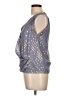 Love Moschino Silver Blue Sleeveless Silk Top Size 8 - photo 5