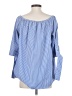 Stem & Vine 100% Polyester Blue 3/4 Sleeve Blouse Size S - photo 2