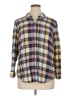 Caslon 100% Rayon Plaid Yellow Long Sleeve Button-Down Shirt Size 1X - photo 1