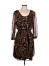 Express Animal Print Brown Casual Dress Size L - photo 1