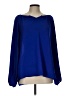 New Directions Blue Long Sleeve Blouse Size L - photo 1